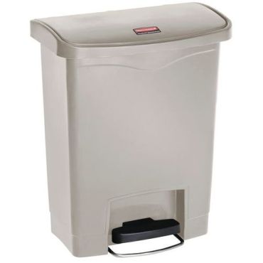 Rubbermaid - Roskakori Slim Jim Step On Front Step - 30 L - Beige - Polkimella avattava