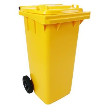 Manutan Expert - Jäteastia 120L keltainen - 2 pyörää 62% kierrätettyä materiaalia