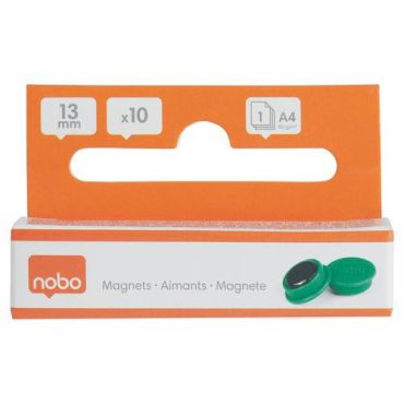 Nobo - Valkotaulumagneetti 13 mm vihreä 100 g 10 kpl