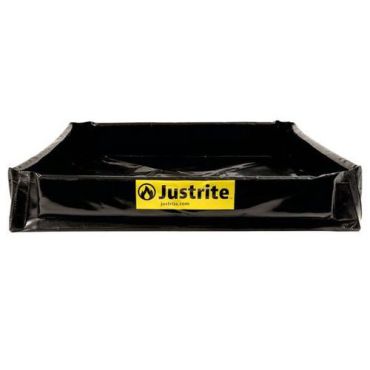 Justrite - Keräysallas tyhjennysventtiilillä - PVC 114 L Musta 900x900x152 mm