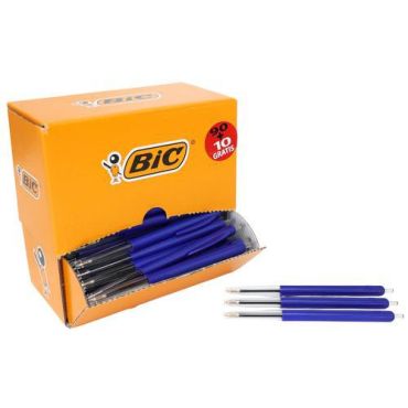 BIC - Kuulakärkikynä M10 sininen - Medium kärki 100 kpl näkyvä mustetaso