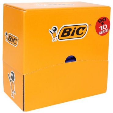 BIC - Kuulakärkikynä M10 sininen - Medium kärki 100 kpl näkyvä mustetaso