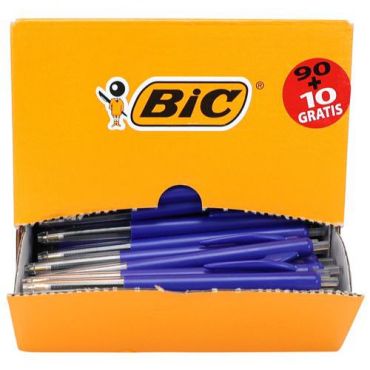 BIC - Kuulakärkikynä M10 sininen - Medium kärki 100 kpl näkyvä mustetaso