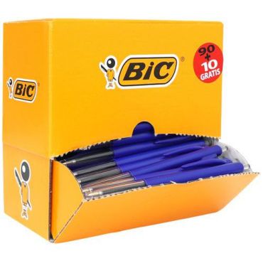BIC - Kuulakärkikynä M10 sininen - Medium kärki 100 kpl näkyvä mustetaso