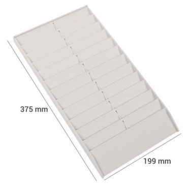 Paperflow - Seinään kiinnitettävä korttipidike 24 lokerolla - Harmaa - Kierrätetty materiaali