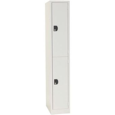 Manutan Expert - Pienlokerokaappi Modulo 300 - 1x2 lokeroa harmaa teräs sylinterilukko 1800x315x500mm