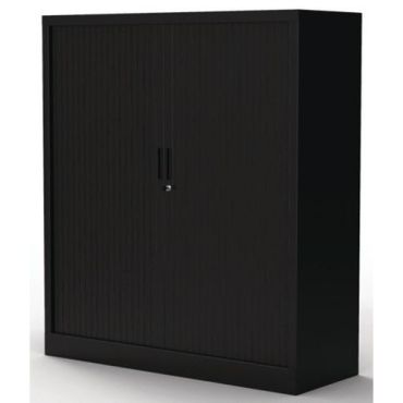 Robberechts - Musta monobloc-kaappi rulo-ovilla - 136x120x43 cm - 3 hyllyä 60 kg/hylly teräs sylinterilukko