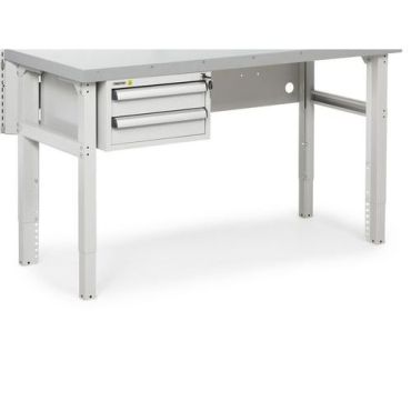 Treston - Työpöytä HEVI 1500x630 - Vaaleanharmaa - 550 kg kuormitus - 2 laatikkoa