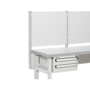 Treston - Työpöytä HEVI 1500x630 - Vaaleanharmaa - 550 kg kuormitus - 2 laatikkoa