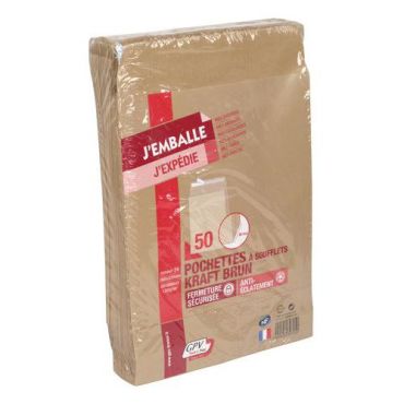 Gpv - 50 kpl voimapaperikirjekuorta joissa 3 cm:n taite 24 120 g 260x330 mm
