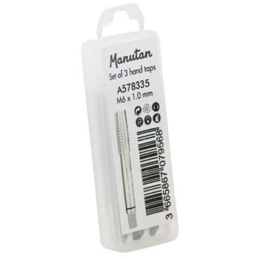 Manutan Expert - Käsikierretappisarja M6 x 1,0 mm 3 kpl teräs poraamiseen