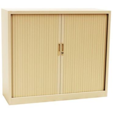 Manutan Expert - Säleovikaappi 105x120 cm beige - Matala kaappi 2 hyllytasoa 45 kg/hylly sylinterilukko 10v takuu