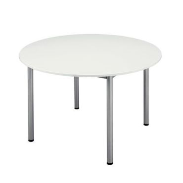 Pyöreä ruokapöytä vaaleanharmaa/alumiini - 120 cm halkaisija - 74 cm korkeus - Kokoaminen vaaditaan