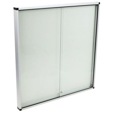 Manutan Expert - Ilmoitustaulukaappi 2 liukuovea - 890x661 mm - Magneettinen Alumiinikehys