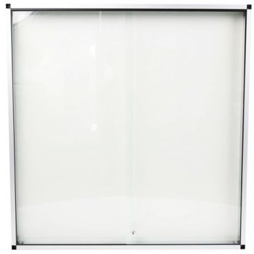 Manutan Expert - Ilmoitustaulukaappi 2 liukuovea - 890x661 mm - Magneettinen Alumiinikehys