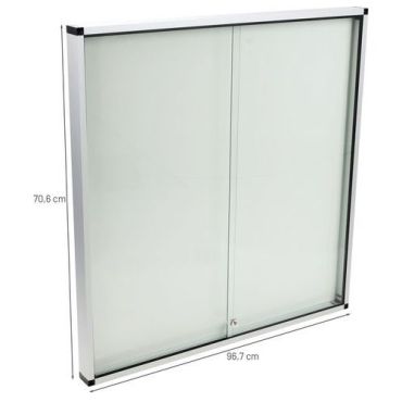 Manutan Expert - Ilmoitustaulukaappi 2 liukuovea - 890x661 mm - Magneettinen Alumiinikehys
