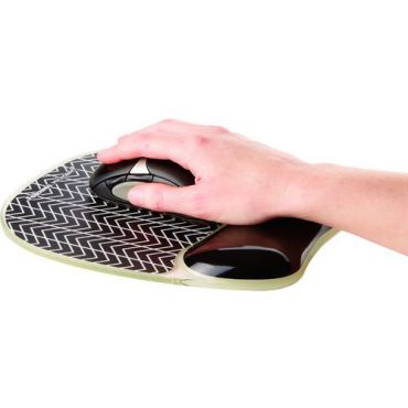 Fellowes - Ergonominen hiirimatto geelirannetuella - chevron