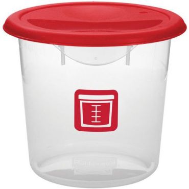 Rubbermaid - Pyöreä ruokasäiliö 3,8 L - Läpinäkyvä punainen - Ruoan säilytys