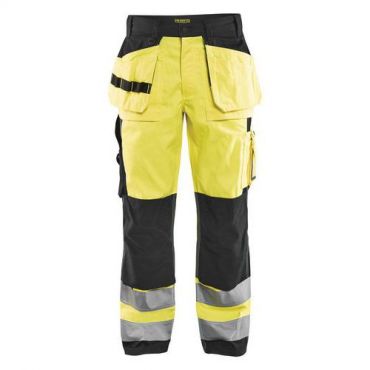 Blaklader - Highvis riipputaskuhousut huomio keltainen/musta d120
