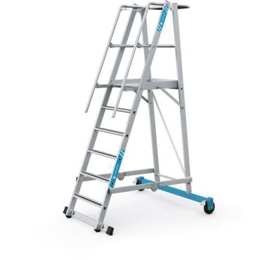 Zarges - Siirrettävät tikkaat Z600 seisontatasolla - 6 askelmaa - 150 kg kantavuus - 2600 mm korkeus