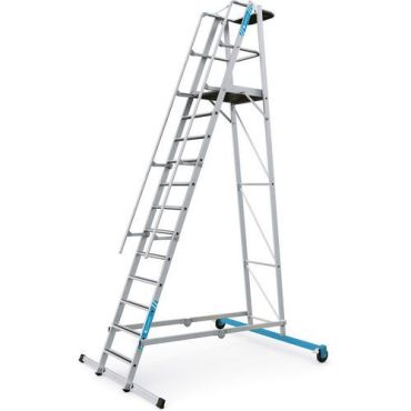 Zarges - Siirrettävät tikkaat seisontatasolla Z600 - 12 askelmaa 3100 mm tasokorkeus 150 kg kantavuus