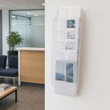 Durable - Flexiplus-seinäjärjestelijä 6 a4-kokoista pystymallista osiota kirkas