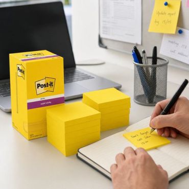 Post-it Super Sticky - Muistilaput 76x76 mm 12 kpl keltaista 90 arkkia/lohko