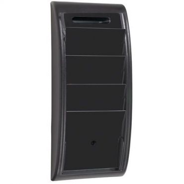 Paperflow - Esiteteline seinälle a4 musta 4 lokeroa