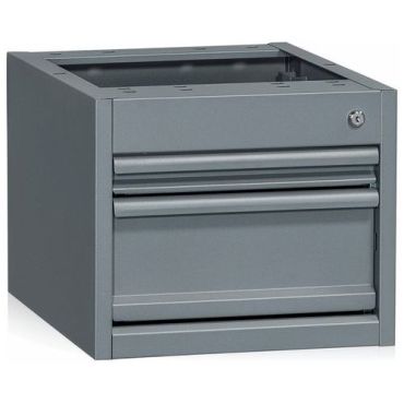 WFI - Säilytyslaatikosto LD - 2 laatikkoa (50mm 150mm) - Teräs Harmaa - 385x500x325mm
