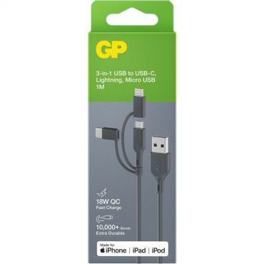 Gp - 1-metrinen 3-in-1 usb-kaapeli cy1n 18 w