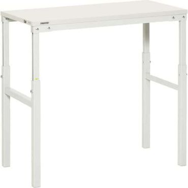Treston - Työpöytä TP 500 x 1000 mm - Säädettävä korkeus 650-900 mm - 150 kg kuormitus - Valkoinen