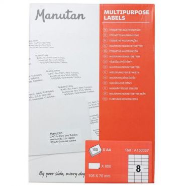 Manutan expert - Itsekiinnittyvät etikettiä manutan 105x170 mm