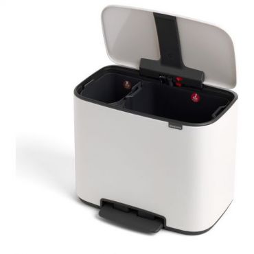 Brabantia - Poljinkori BO 11+23 L valkoinen - 34 L tilavuus - Pehmeä sulkeminen - Lajittelu