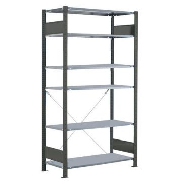 Schulte - Varastohylly Easy-Fix - 250 x 80 cm - Musta - 150 kg/hyllytaso - 6 hyllytasoa