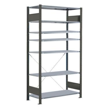 Schulte - Varastohylly Easy-Fix - 300x40 cm Musta - 7 hyllytasoa 150 kg/taso