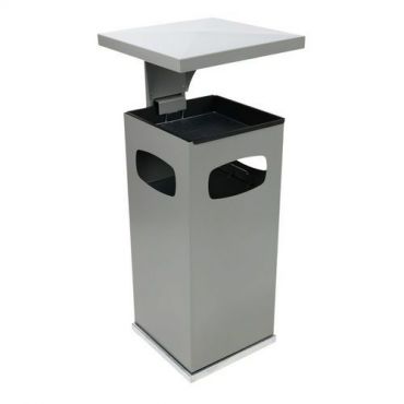 Manutan expert - Tuhkakupillinen 38 litran roska-astia hopeanvärinen