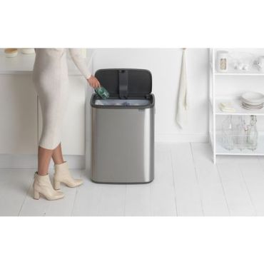 Brabantia - Roskakori Touch BO 60L - Matta ruostumaton teräs - Soft-Touch avaus
