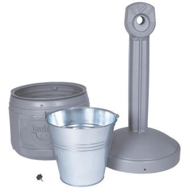 Justrite - Turvatuhkakuppi Harmaa 978 x 419 mm - 15 L - Liekinestoaineella käsitelty - Ulkokäyttöön
