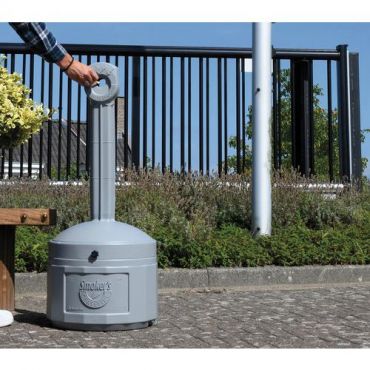 Justrite - Turvatuhkakuppi Harmaa 978 x 419 mm - 15 L - Liekinestoaineella käsitelty - Ulkokäyttöön