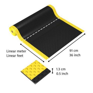Notrax - Ml Dynashield kuplamatto musta/keltainen - 91 cm - Ergonominen väsymisenestomatto teollisuuskäyttöön