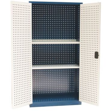 Manutan Expert - Työkalukaappi 2002P sininen - Korkea kaappi terästä - 1000x450x1950 mm - 2 hyllyä 2 ovea - 10v takuu