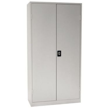 Manutan Expert - Korkea toimistokaappi 1000x450x1950 mm - Vaaleanharmaa teräs - 4 hyllyä - 10v takuu