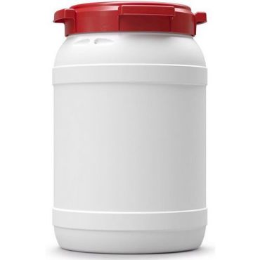 Curtec - Suuriaukkoiset tynnyrit 20 L - Valkoinen/Punainen - Kierrätettävä - HACCP - Keittiöön