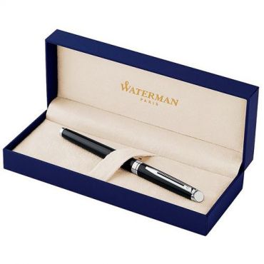Waterman - Pen hemisphère laque noire ct roller musta f