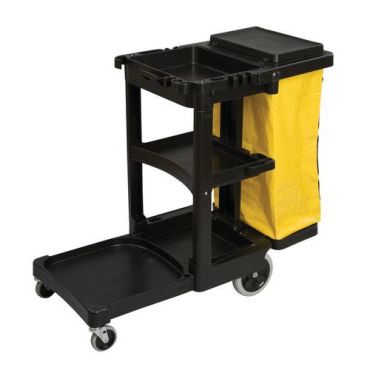 Rubbermaid - Siivousvaunu muovia musta 92 L tilavuus 16 kg