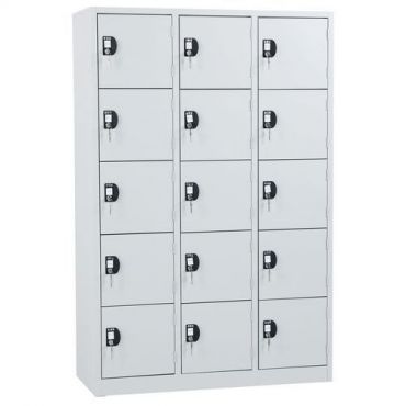 Manutan expert - Pienlokerokaappi manutan modulo 400 3 x 5 lokeroa harmaa