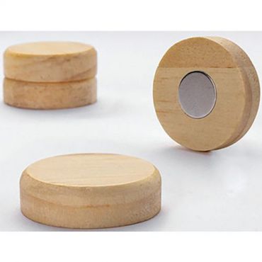 Sigel - Magneetit puu pyöreät – 33 mm – nature