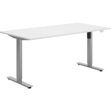 Lanab - Ergonominen sähköpöytä Ergofunk SE - 160x80 cm - Valkoinen/Hopea - Säädettävä korkeus 65.5-115.5 cm