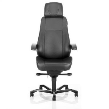 Kab Seating - Director-tuoli 24h käyttöön - Nahka Musta - Ergonominen 200kg