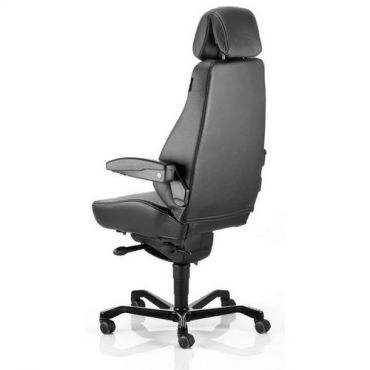 Kab Seating - Director-tuoli 24h käyttöön - Nahka Musta - Ergonominen 200kg